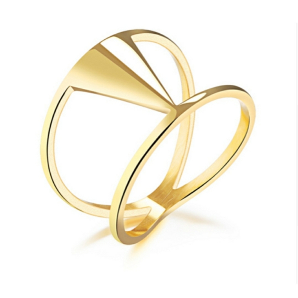 STAINLESS STEEL NAYOMI ABSTRACT RING - Picture 3 of 10